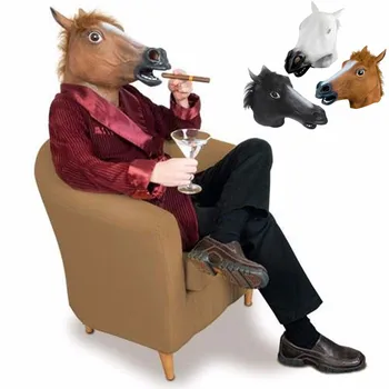 

Halloween Mask Ball Cosplay Latex Horse Head Mask Animal Head Set Horse Mask Dog Horse Jun Halloween party Cosplay decor mask