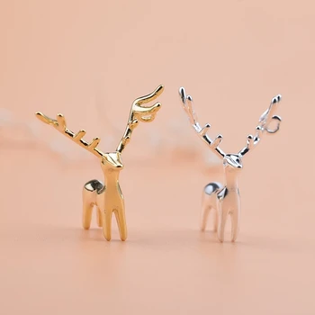 

S925 sterling silver DIY accessories, solid deer pendant, handmade DIY beaded material pendant accessories
