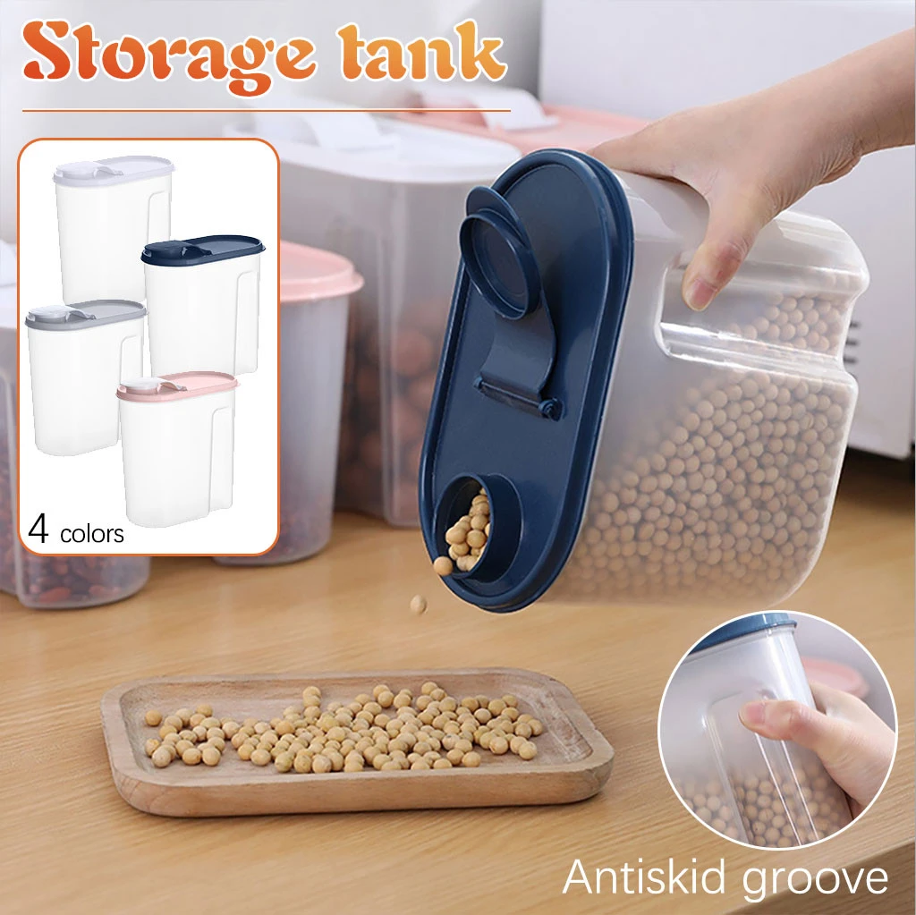 1 8lプラスチックコンテナ気密缶グレイン収納ボックス容量コンパートメントドライ商品収納タンク食品収納ボトル Bottles Jars Boxes Aliexpress