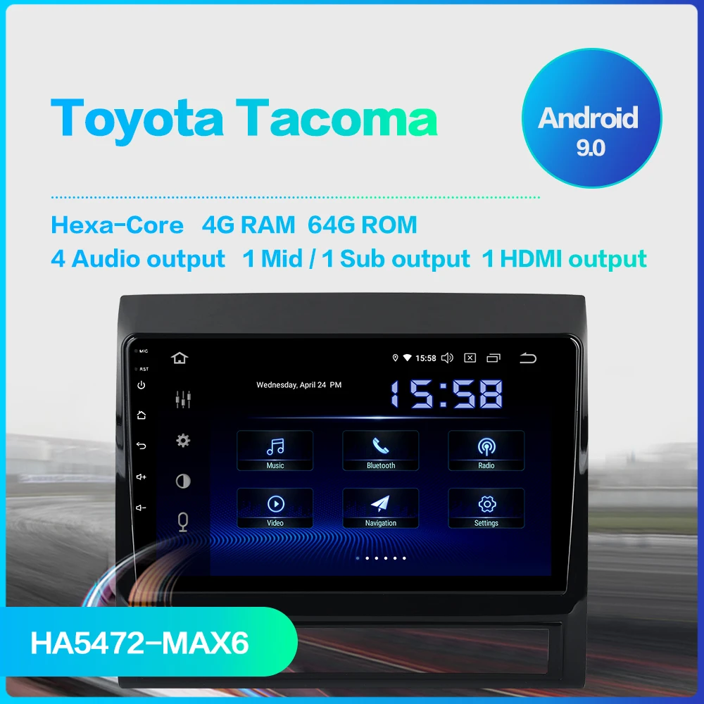 Discount 10.2"1 Din Car Radio GPS Android 9.0 DSP  For Toyota Tacoma Stereo Touch Screen Bluetooth MP3  GPS Navigation System 3