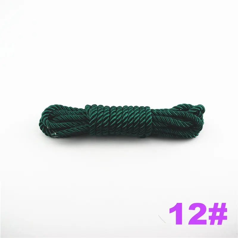 12 DIY Cord Jewelry findings 5 мм сплошной цвет 3 плетеный шнур нить декоративная скрученная атласная полиэфирная нить 10 м/шт. DS220 - Цвет: 12