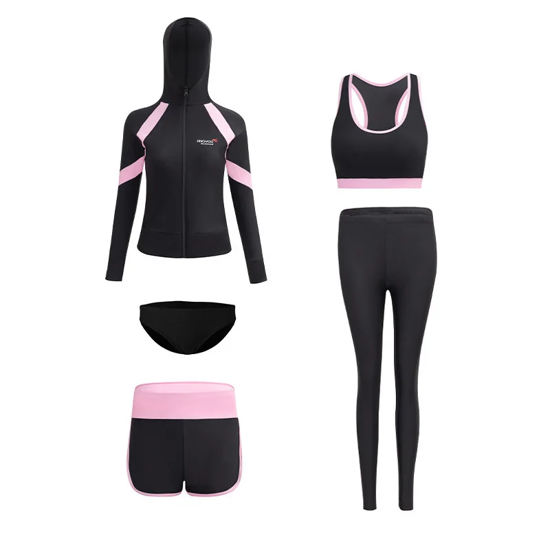 

Женский купальник из 5 предметов, с длинным рукавом, на молнии, с УФ-защитой