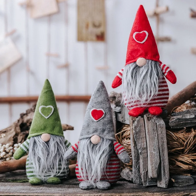 

Christmas Natal Handmade Swedish GnomeYule Santa Nisse Nordic Figurine Plush Elf Toy Home Decor Winter Table Ornament Xmas
