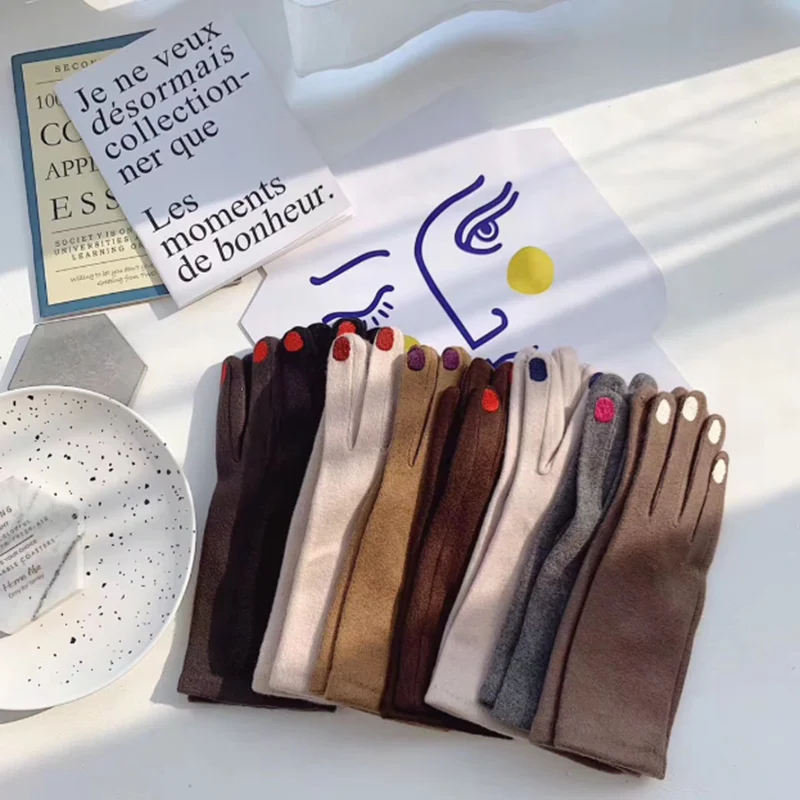 11,11 Newness, рождественские перчатки для ногтей, зимние кашемировые перчатки с вышивкой, матовые плотные теплые женские перчатки