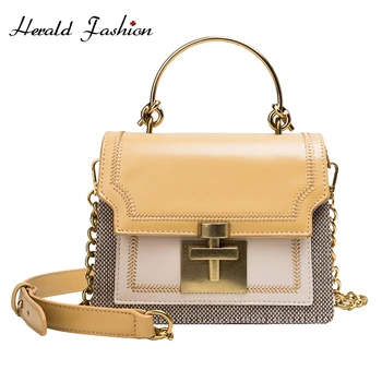 

PU Leather Crossbody For Women 2020 Patchwork Shoulder Messenger Bag Ladies Casual Totes Female Handbags and Purse