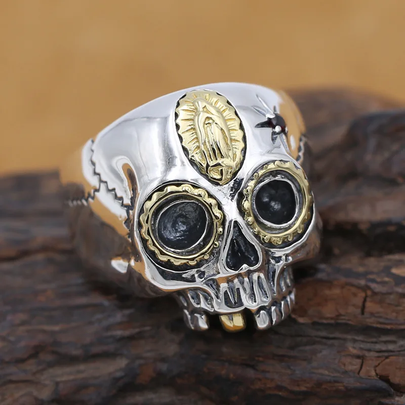 

Sterling Silver Jewelry Punk Style Ring S925 Retro Thai Silver men's Hipster Open Ring