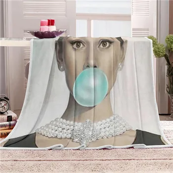 

Sholisa Flannel Blanket Home Picnic Travel Spring And Autumn 100% Polyester 3D Printing Pattern Coral Fleece Fabric Rectangle