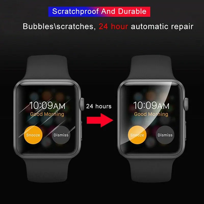 Гидрогелевая Защитная пленка для Apple Watch 5, 4, 3, 2, 1, Смарт-часы с полным покрытием, Защитная пленка для Iwatch 40 мм, 44 мм, 38 мм, 42 м