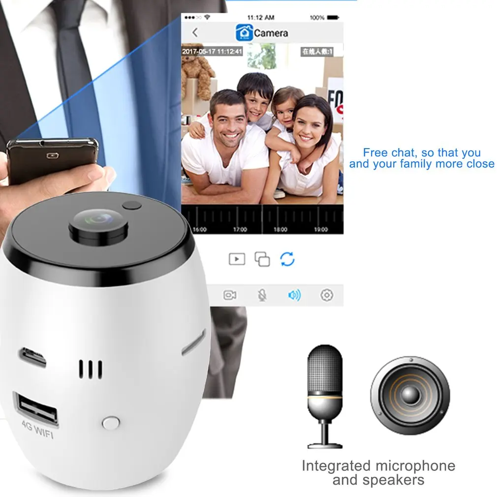 

Home Security 960P Intelligent Internet Wireless Panorama Camera 1.3MP with 360 Degree Panoramic View Angle IQ01 EU Plug