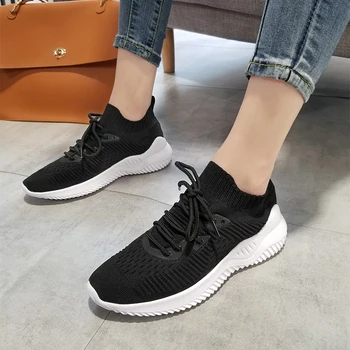 

Women Casual Shoes Fashion Breathable Walking Mesh Lace Up Flat Shoes Sneakers Women 2020 Tenis Feminino Pink Zapatillas Mujer
