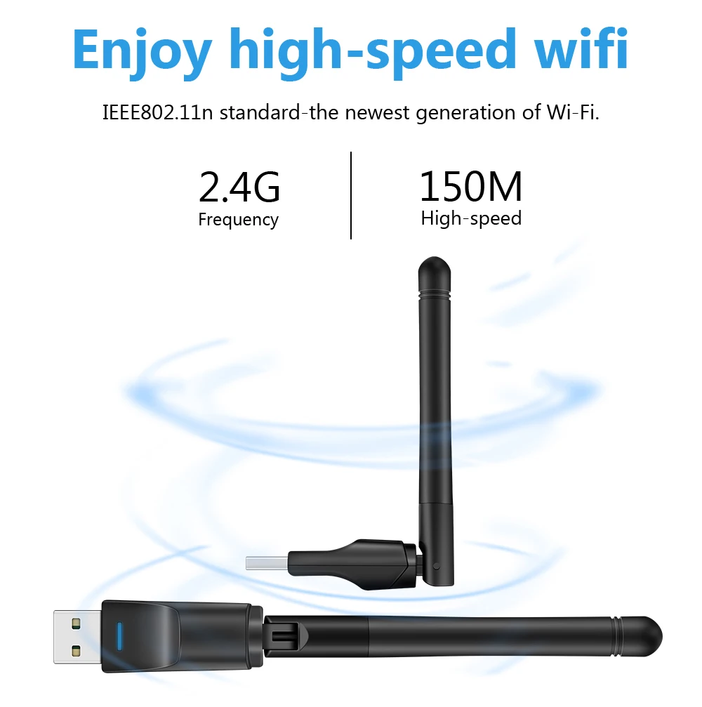 USB Wifi адаптер 150 Мбит/с 2,4 ГГц антенна USB 802.11n/g/b Ethernet Wi-Fi ключ USB LAN беспроводная сетевая карта ПК wifi приемник