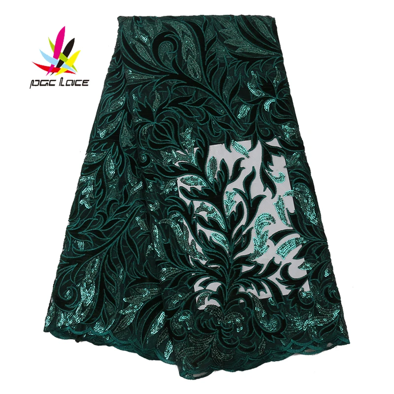 

French Velvet Mesh Lace With Sequines For African Wedding High Quality Nigerian Tulle African Embroidery Lace For Dress AMY3112B