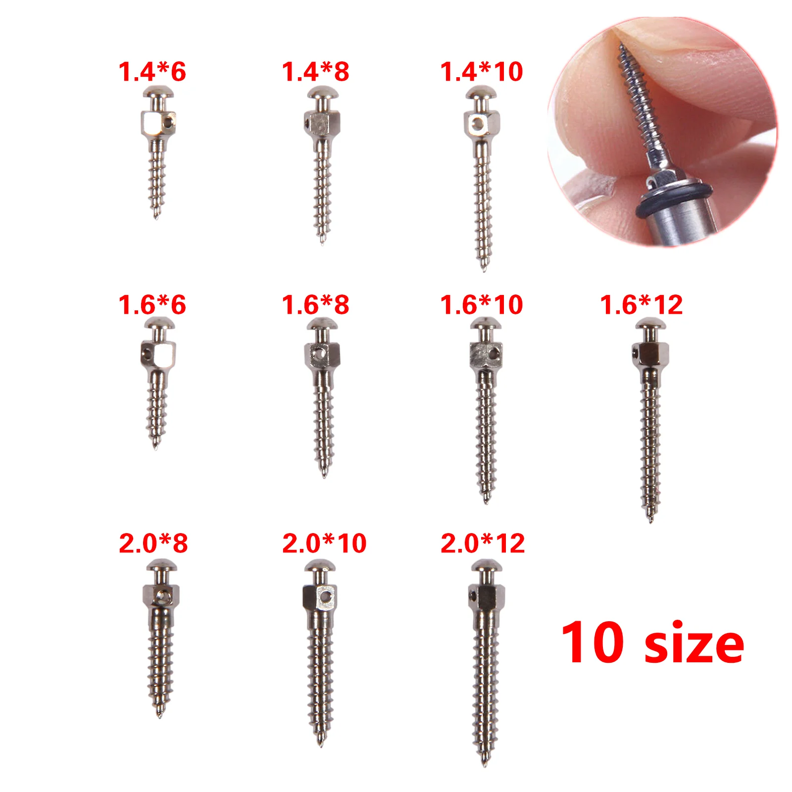 

1/2/3/4/5Pcs Dental Tools Orthodontic Supplies 10 Different Sizes Mini screw Self Drilling Micro Implant Screwdriver