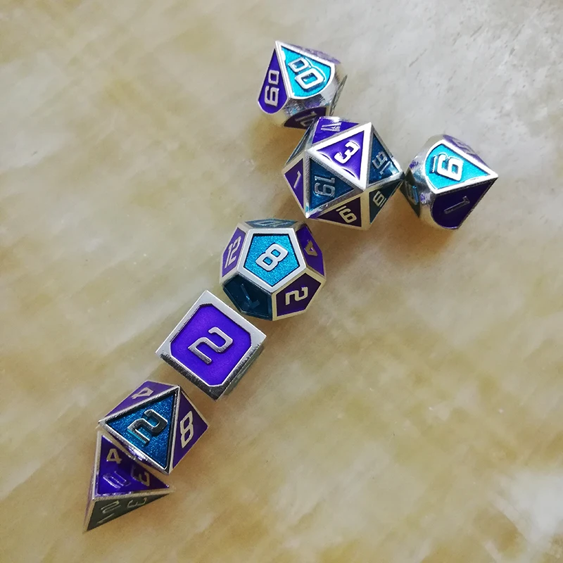 Игральные кости dnd металлический rpg набор многогранные игральные d20 10 6 8 12