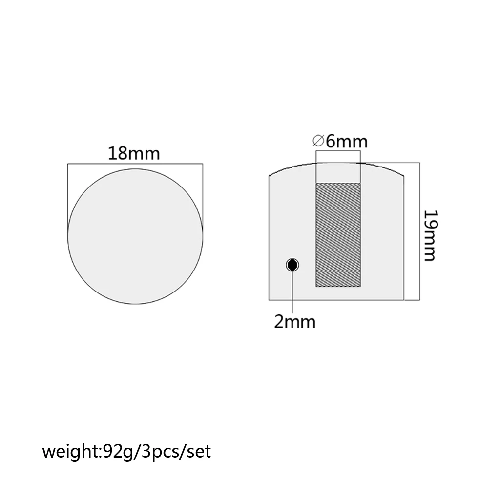 Pack of 3 Brass Dome Knob Volume Tone Control Knobs for Electric Guitar Bass Screw Type (Silver)