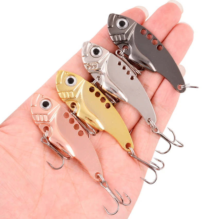 4Pcs/lot 3g 7g 10g 15g Metal VIB Lures 3D Eyes Vivid Vibrations