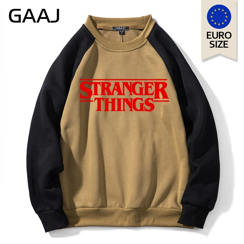 Raglan Khaki Странные Вещи толстовка мужская ЕВРО США Размер Harajuku спортивная одежда пуловер флис хип хоп размера плюс уличная одежда толстовки мужские - Цвет: Raglan Khaki