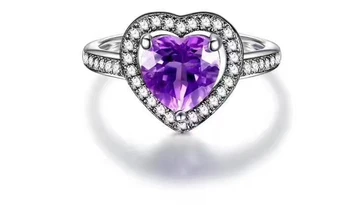 

Natural And Real amthyst gemstone 925 silver ring Wedding Engagement Ring Finger Jewelry