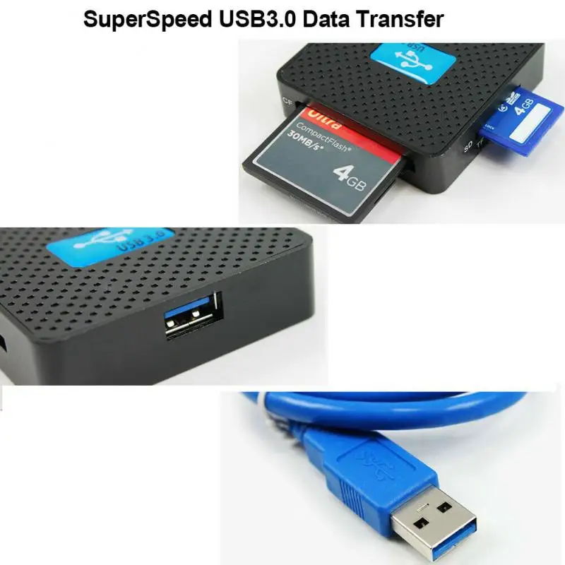Высококлассный USB 3,0 кард-ридер для ПК/ноутбука/MS/SD/M2/TF флэш-карт памяти красочный адаптер Все в 1 кард-ридер с кабелем