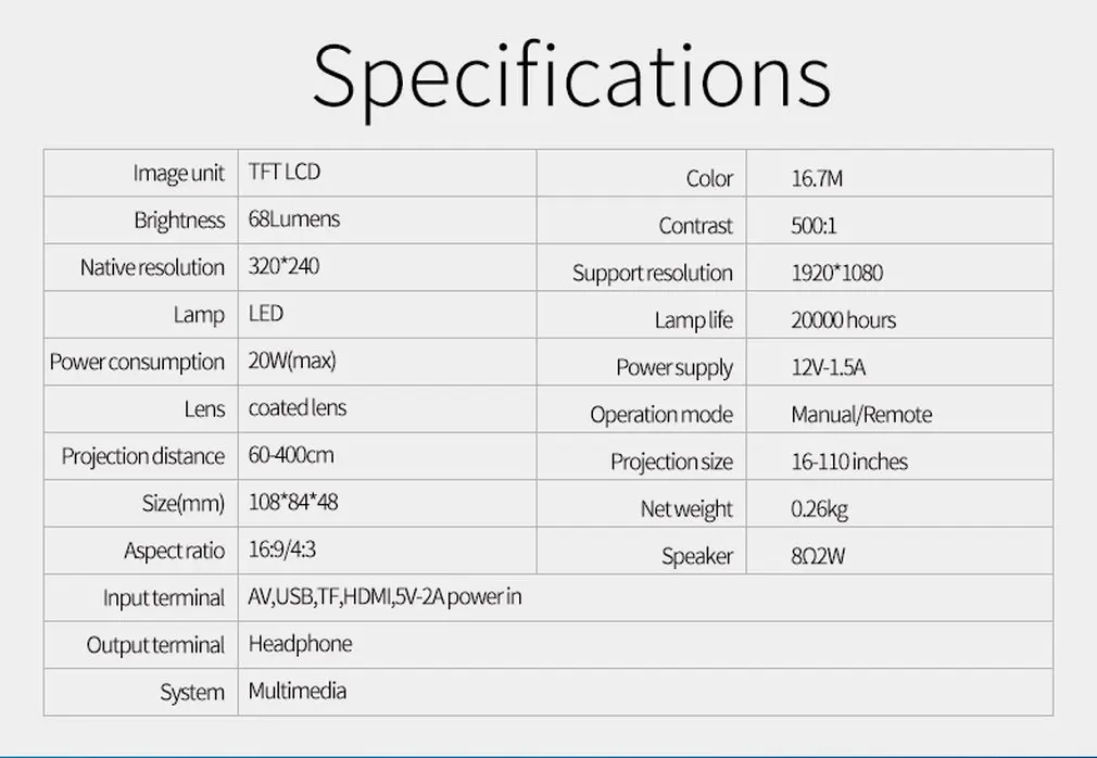 T200 Карманный миниатюрный светодиодный проектор сенсорные кнопки HDMI AV USB проектор для видеоигр Beamer Поддержка внешнего банка питания