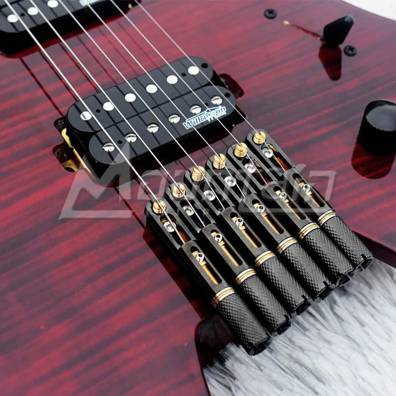 Горная безголовая гитара fanned fret 6 струнная электрогитара с корпусом из ольхи Пламя клен Топ ebony fret 5 шт. шеи