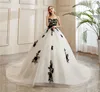 New Style Beautiful Simple Strapless Wedding Dress Black Lace Embroidery Appliques Bow Sashes Vestidos De Novia Custom Plus Size ► Photo 3/6