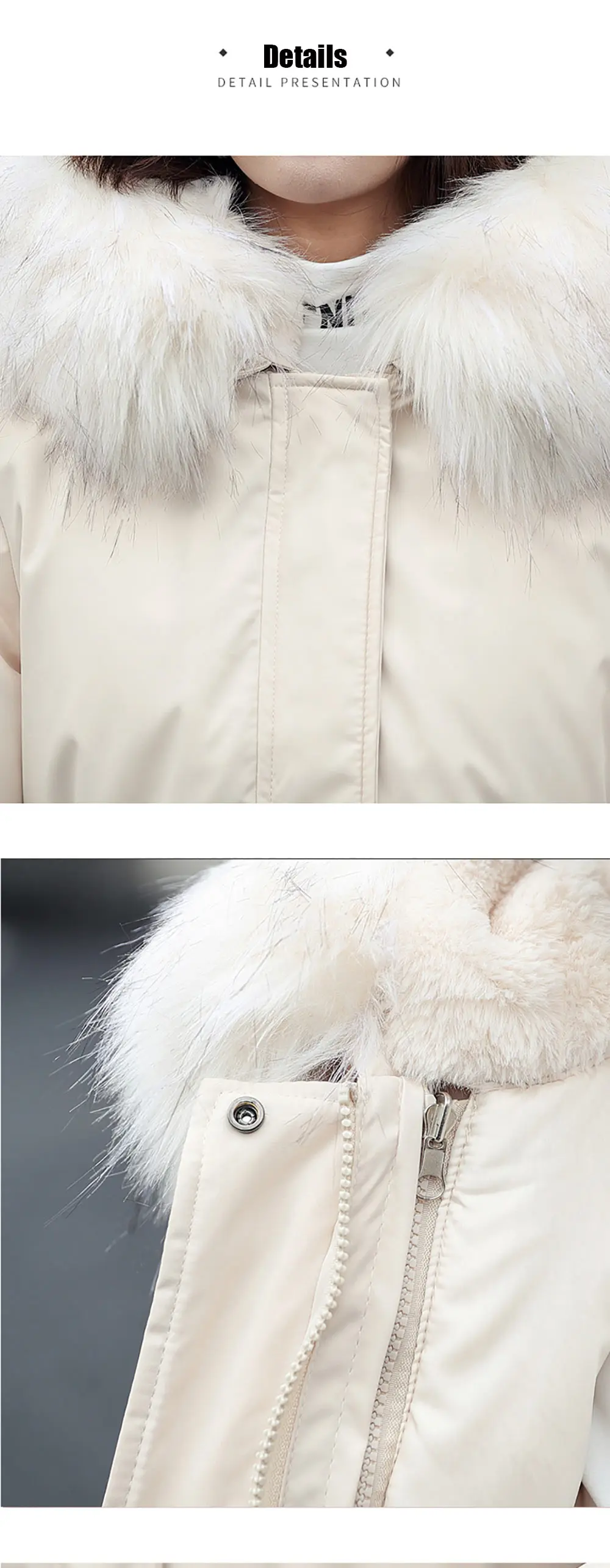 Vielleicht -30 Degrees Women Jacket Long Parkas Female Coat Winter Warm Removable Fur Lining Hooded Winter Jacket Women Outwear