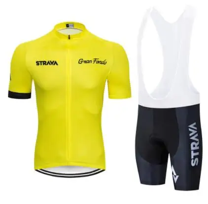 Новый Желтый STRAVA Pro велосипедные команды с коротким рукавом Майо Ciclismo мужские Джерси летние дышащие