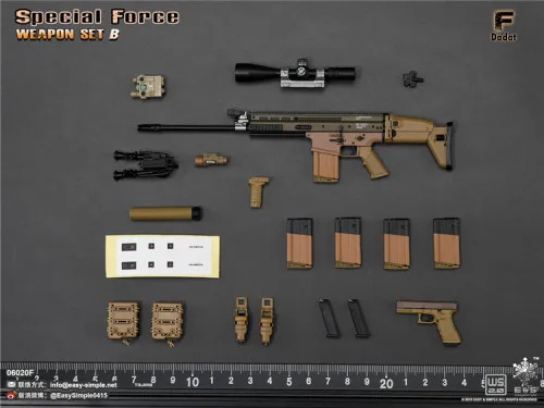 Легко и просто 1/6 ES 06020 шрам оружие висячая карта для 12 дюймов Фигурка DIY - Цвет: F