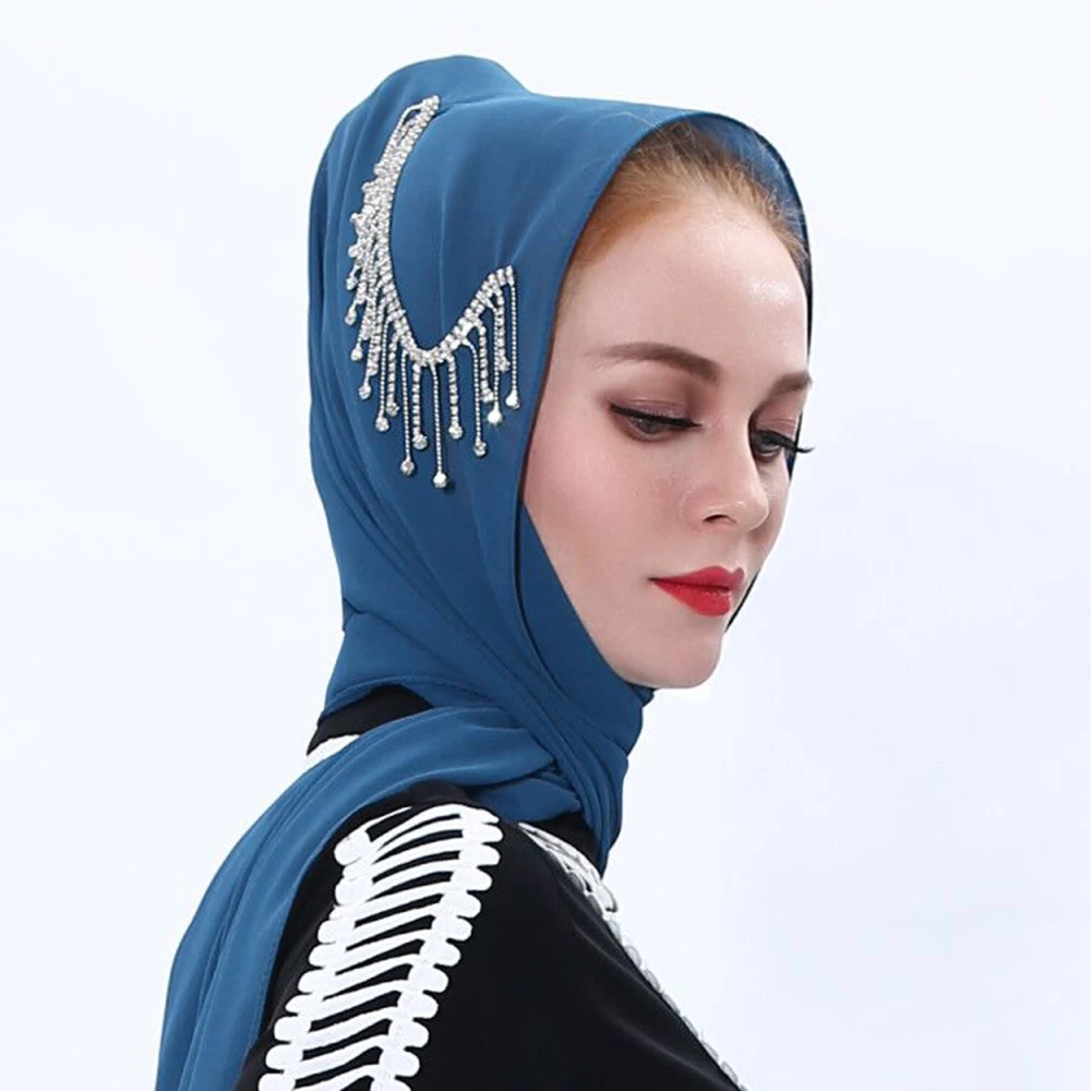 Шифоновая абайя Hijab шарф Мусульманский хиджаб тюрбаны повязка на голову для