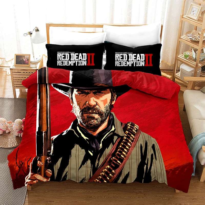 Red Dead BeddingOutlet Duvet Cover Set 3D Print Game Bedding Set Printed Queen King Twin Size Bedroom Decro dropshipping
