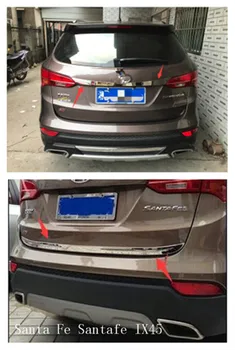 

Stainless Steel rear trunk lid cover trim Fit For Hyundai Santa Fe Santafe IX45 2013- 2016 Trunk trunk trim Tail door trim