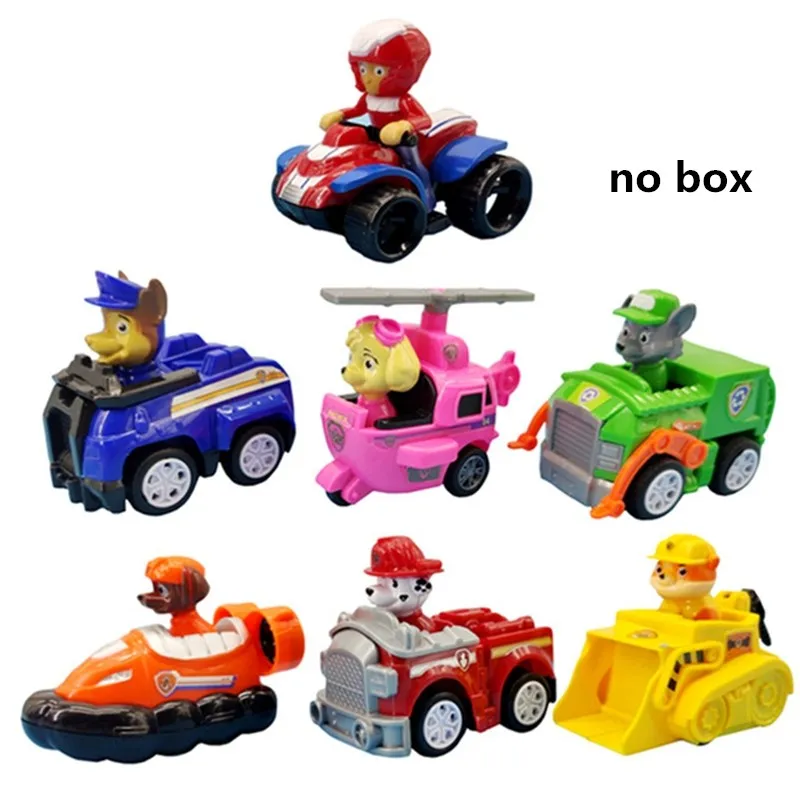 7pcs No box Paw Patrol 7 шт./лот фигурка животного милый щенок-модель сторожевые псы(6 собак и 1 капитан) Игрушки для детей подарки на день рождения - Цвет: 7pcs No box