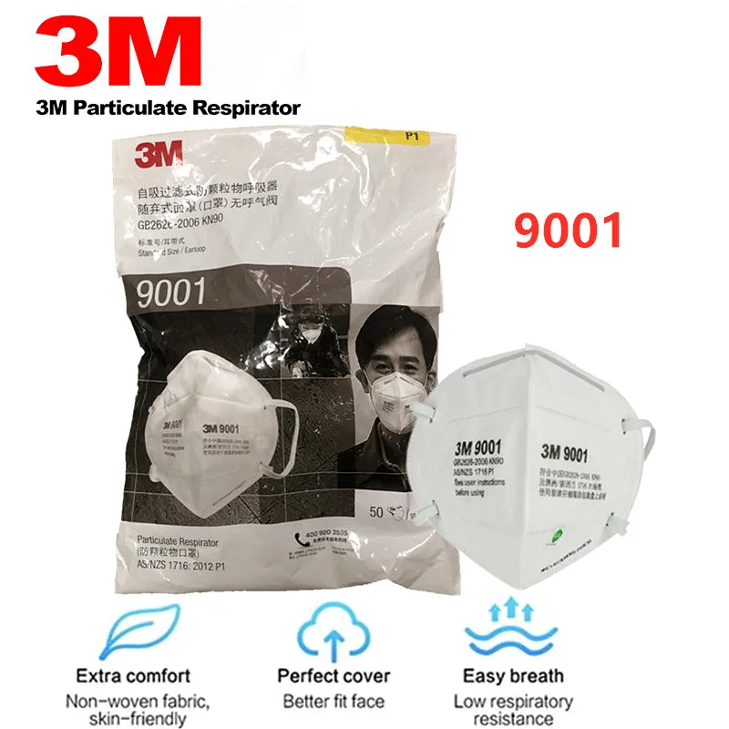 

3M mask 9001 Masks PM2.5 KN90 Ear band Particulate Respirator Dust Mask Haze Fog Dustproof Mask