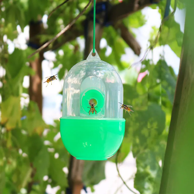 

Wasp Trap Kill Pest Insect Fruit Fly Killer Reject Hornet Catcher Green Color Bee Trapper Hanging On Tree Garden Tools Pest Trap