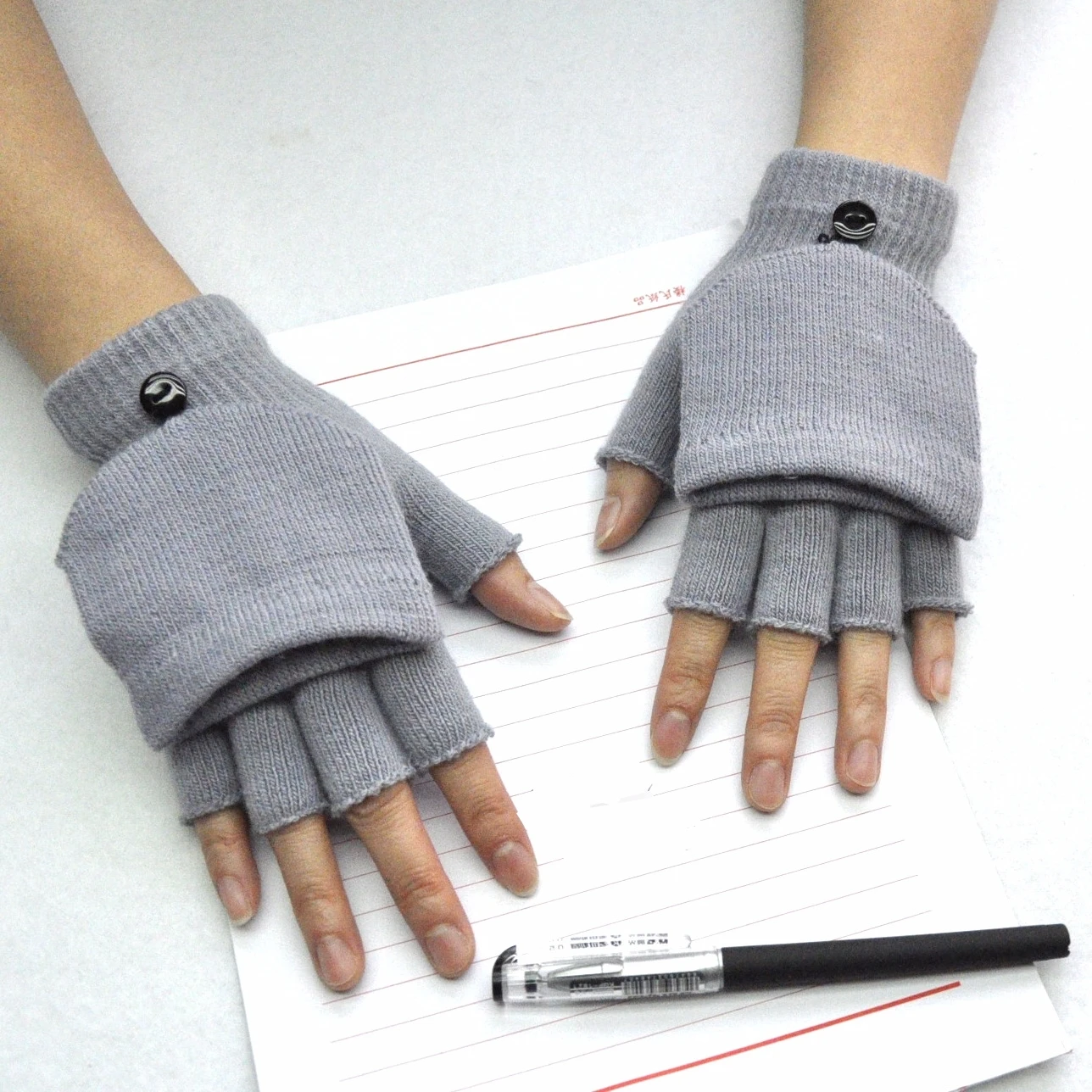 Fingerless Flip Gloves Winter Warm Soft Comfortable Wool Knitted Glove Touchscreen for Women Men Exposed Finger Mittens Gloves & cotton gloves for men