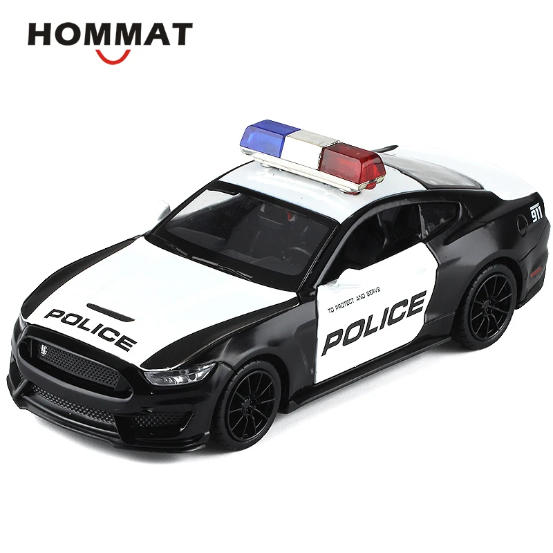 HOMMAT 1:32 Масштаб Ford Shelby Mustang GT350 полицейский 911 игрушечный автомобиль модели литые под давлением металлические модели автомобилей игрушки для детей