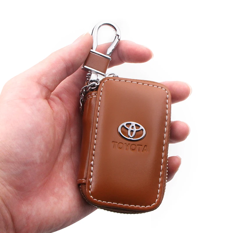 

1 PCS Car styling Leather Key package Car badge key package For toyota corolla chr auris rav4 yaris avensis sticker accessories