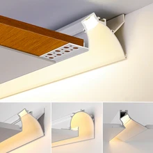 

1-10pcs 1m Embedded Trimless LED Aluminum Profile Hidden Drywalll Plaster Board Backlight Ceiling Linear Hard Bar Strip Lighting