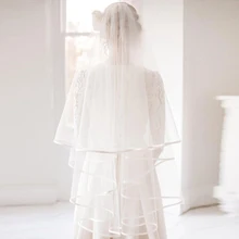 Женская лента цвета слоновой кости крайний слой свадебная фата 150 см до локтя элегантный простой аксессуар вуаль короткий Тюль головной убор