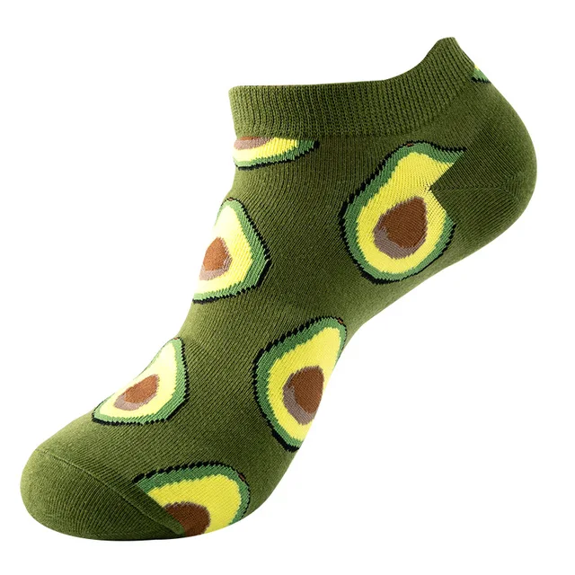 20 Colors New Fruit Short Socks Men and Women Spring and Summer Thin Boat Socks Trend Pineapple Apple Sushi Avocado Watermelon C18