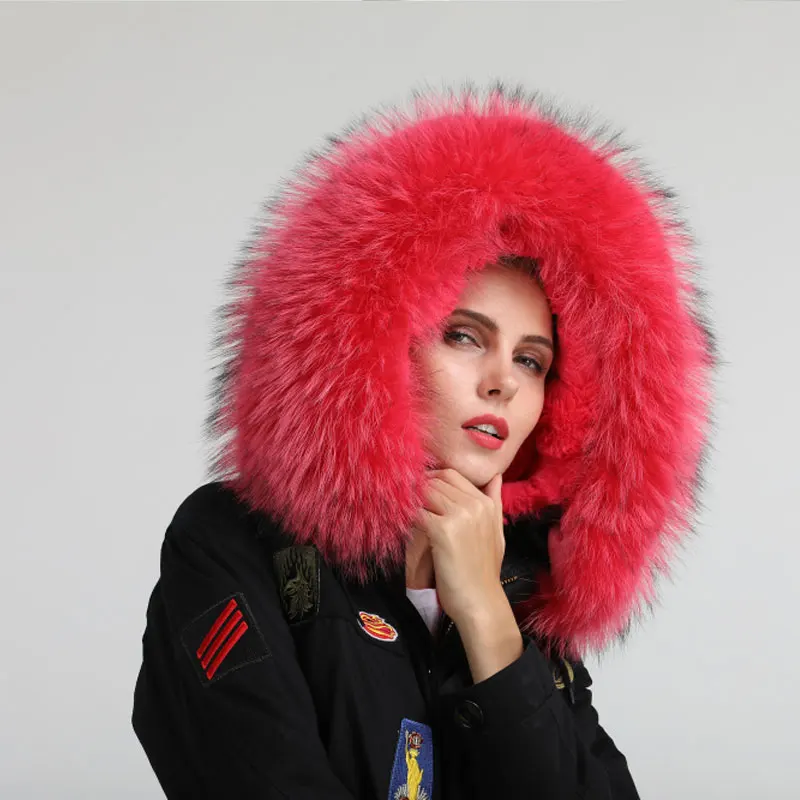 Cheap New Design Winter Women Custom Black Artificial Rabbit Peach Color Fur Embroidered Short Coat