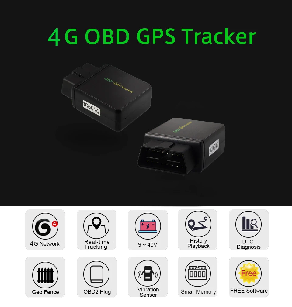 ¡Rastreador GPS Real 2G 3G 4G localizador OBD para coche, herramienta de diagnóstico OBDii, Monitor de voz de código DTC, alarma de vibración, seguimiento en tiempo Real Geo!