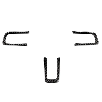 

for Ford Mustang Mustang (2015-2017) Car Interior Carbon Fiber Mustang Steering Wheel Button Frame 3Pcs
