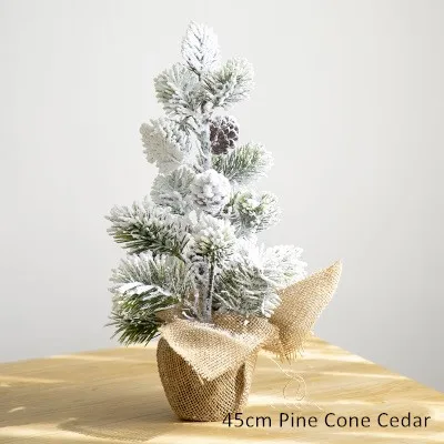 45cm pine corn cedar Искусственная Мини Рождественская елка искусственная сосна елка Рождественская елка орнамент со снегом - Цвет: 45cm pine corn cedar
