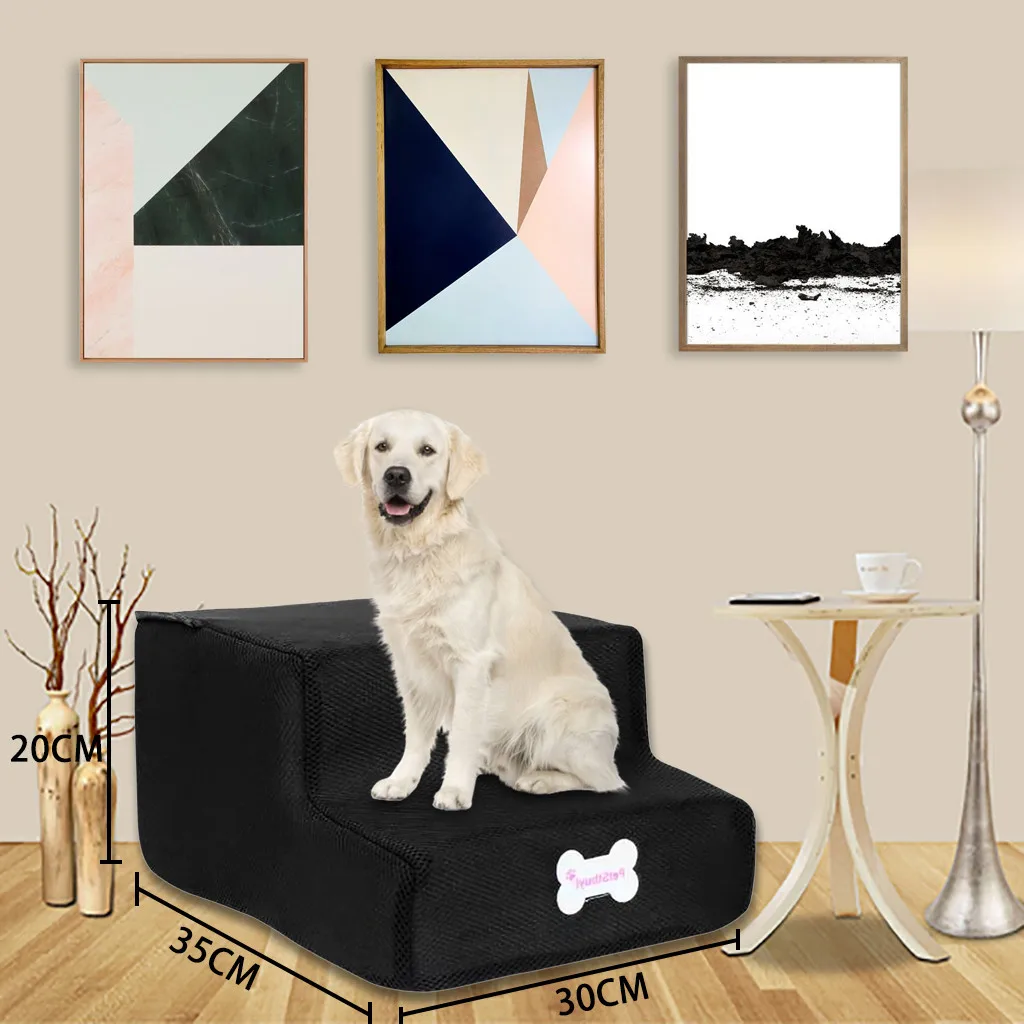 

2019 Dog Stairs Removable Pet Ladder Breathable Mesh Material Dog House Pet Products Portable Small Dogs Puppy Sofa Bed#G8
