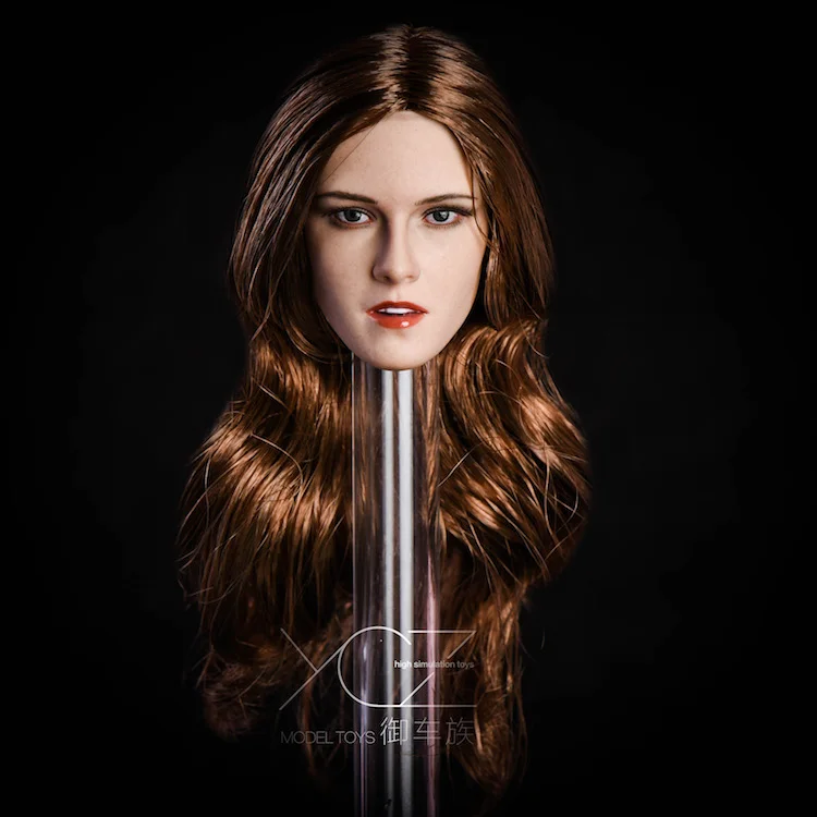 XY001 1/6 женская голова Sculpt Kristen Stewart голова резьба с блонд/черный/коричневый цвет волосы модель для 12 ''Suntan тела