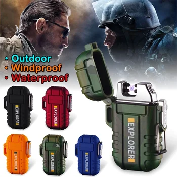 

Outdoor Survival Waterproof Usb Electric Plasma Pulse Dual Arc Lighter Windproof Travel Camping Hiking Adventure Ignition Tools