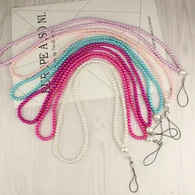 Универсальный ремень с искусственным жемчугом и кристаллами на шею, ремешок для мобильного телефона, висячая цепочка для ключей, ID, проездных карт, ремни для Iphon