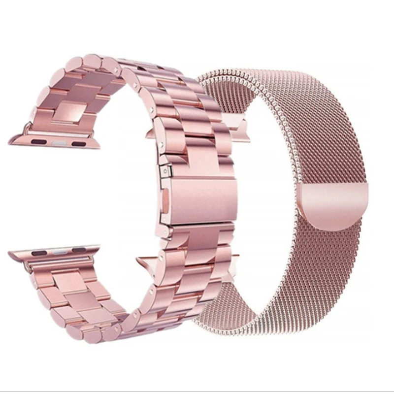 2 шт. ремешок из нержавеющей стали для Apple watch series 4 44 мм 40 мм iWatch band 42 мм 38 мм Миланская Петля Браслет Apple watch 321
